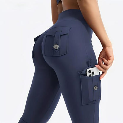 Women's High Waisted Scrunch Flare Yoga Leggings with Pockets