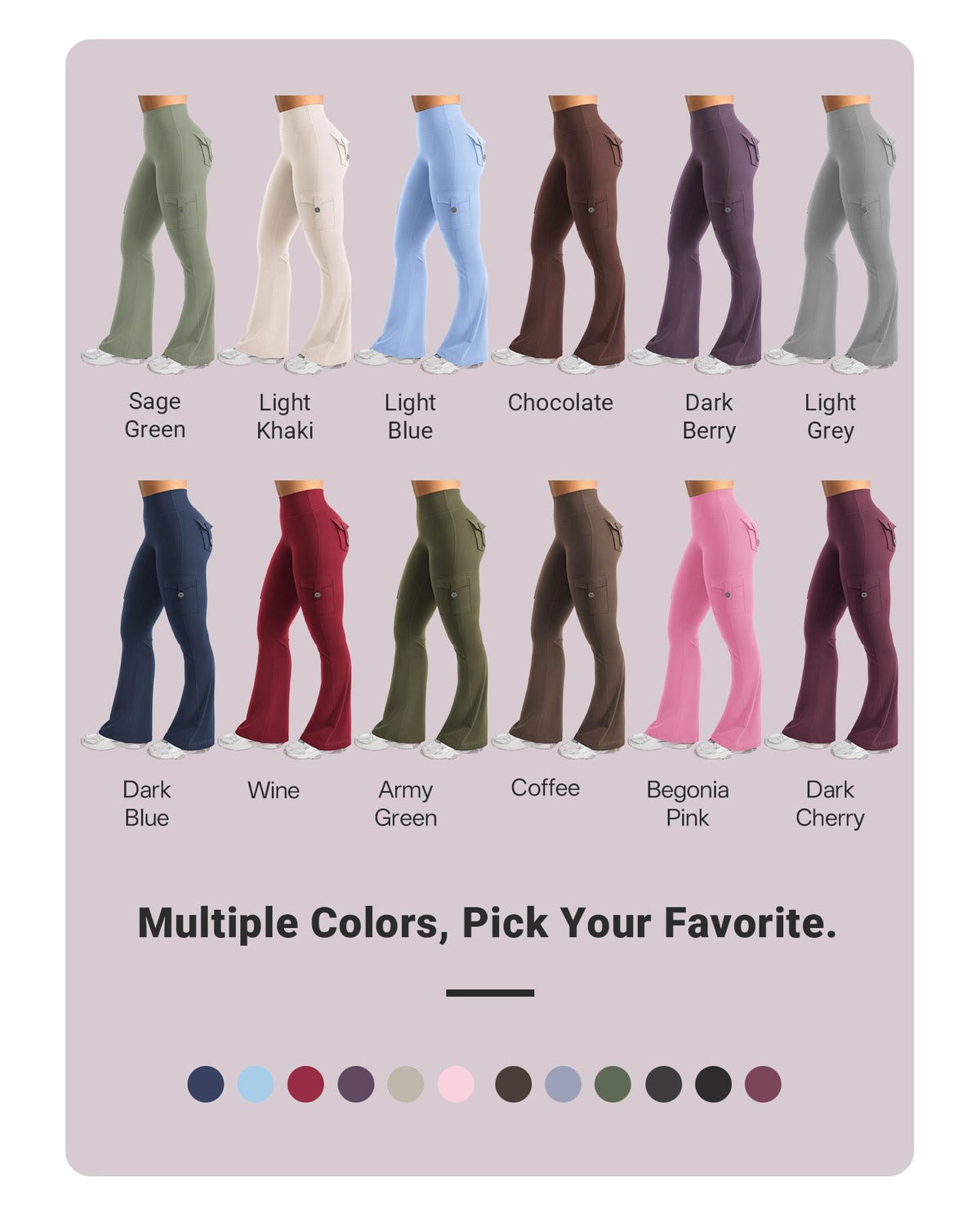 Women's High Waisted Scrunch Flare Yoga Leggings with Pockets