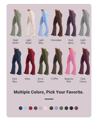 Women's High Waisted Scrunch Flare Yoga Leggings with Pockets