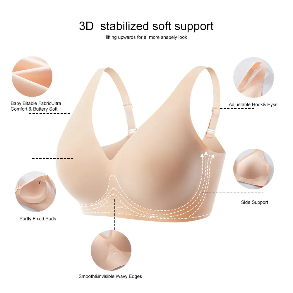Jelly Deep V Seamless Push Up Bra