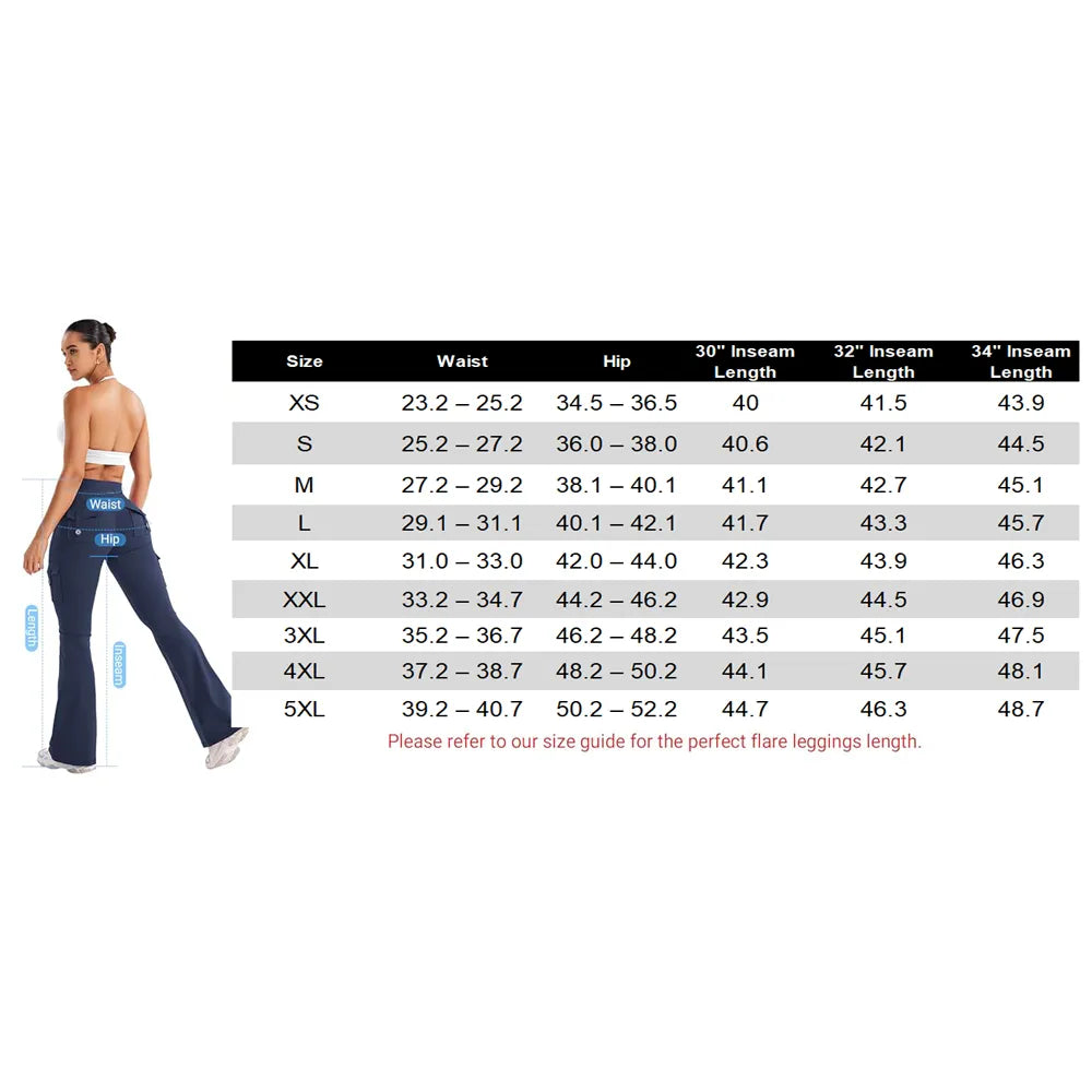 Women's High Waisted Scrunch Flare Yoga Leggings with Pockets