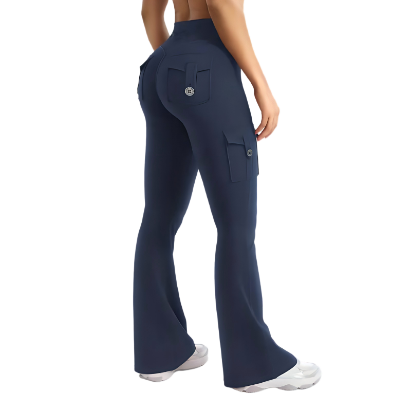 Women's High Waisted Scrunch Flare Yoga Leggings with Pockets