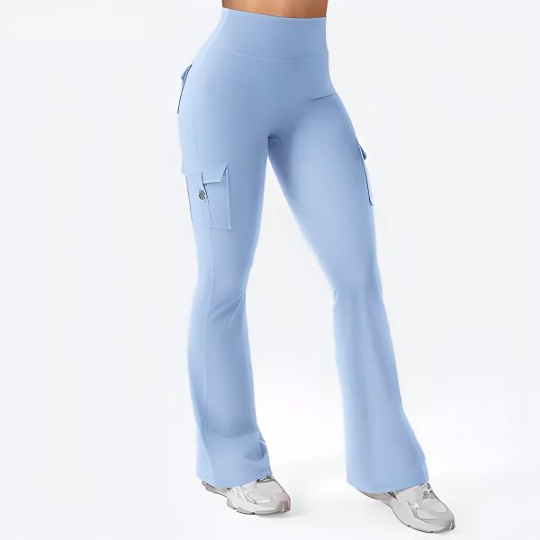 Women's High Waisted Scrunch Flare Yoga Leggings with Pockets